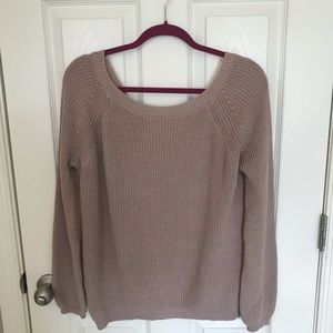 Taupe/Tan Sweater with Criss Cross Back